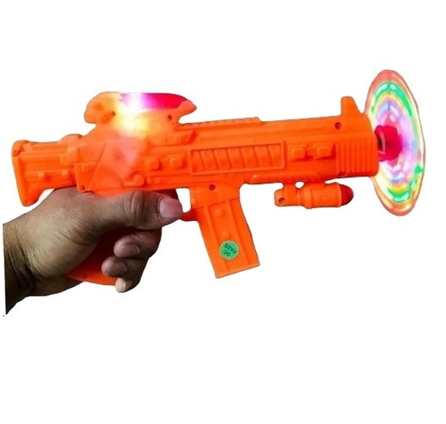 Orange ABS Plastic Toy Gun - 13x8 cm Size, Age Group 3-6 Years | Fun Playing Activity