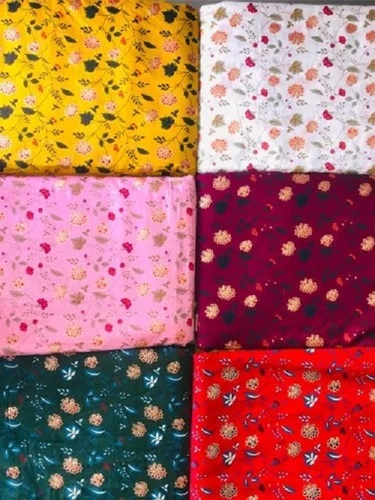 Rayon Golden Printed Fabrics - Multi-Color, Shrink-Resistant and Washable | Ideal for Textile Industry