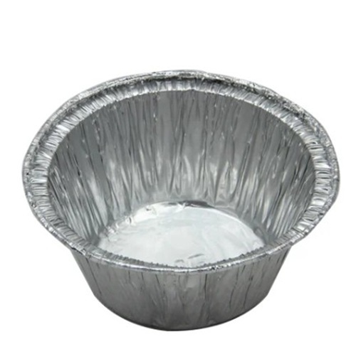 Round Aluminum Foil Container - Silver Color, Eco-Friendly Disposable Use | Perfect for Event and Party Supplies