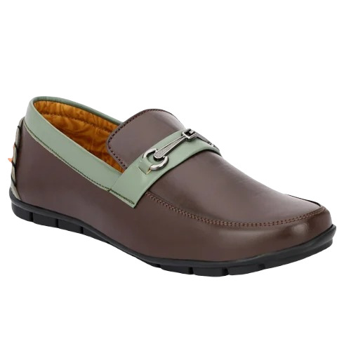 Synthetic Leather Loafer Shoes - Size 7, Brown Color | Sporty Style with Attractive Plain Designs