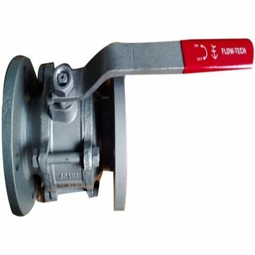 Three Piece Flanged Ball Valve - Cast Iron, 75 mm Size, High Pressure | Industrial Use, Customized Features, Silver Finish