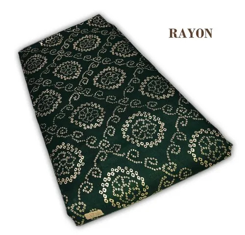 Washable Rayon Golden Printed Fabric - Multi-Color, Shrink Resistant, Printed Design | Ideal for Textile Industry Applications