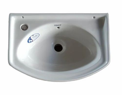 White Ceramic Wash Basin - One Piece Customized Size Polished Surface | Durable Fine Finished Wall Mounted Design