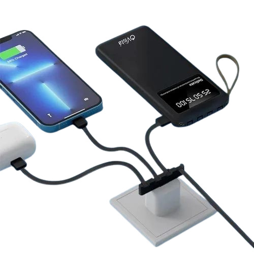 Customized Power Bank - 1000 mAh Lithium Polymer, 2 USB Ports, Flip Design, Black Color, Lightweight at 210g