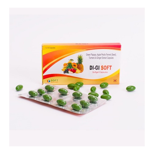 Digestive Health Support Capsules - 1x10 Softgel Capsules, Allopathic Prescription Medicine, Natural Ingredients For Gentle Relief, Reduces Bloating And Gas, Improves Digestion Efficiency, Alleviates Acid Reflux, Enhances Nutrient Absorption, Promotes Regular Bowel Movements