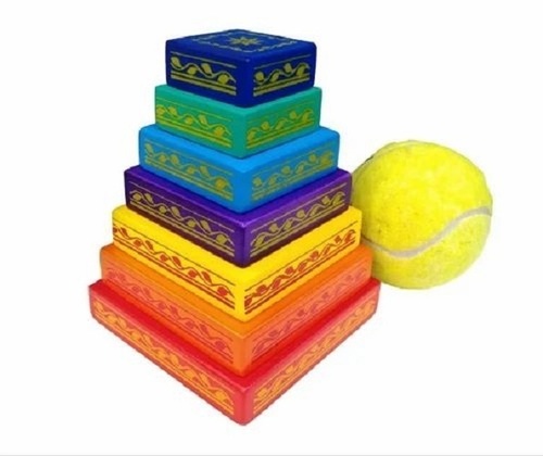 Gyanotoy Wooden Pitthu Game - Wooden Material , Multicolor Square Blocks for Indoor Play & Gift Purposes