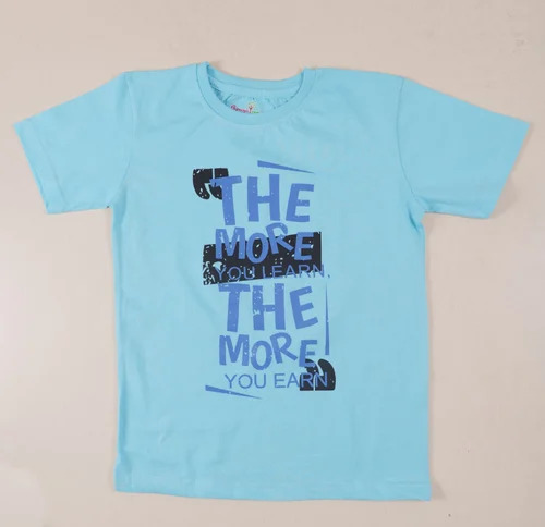 Kids T Shirt - Cotton Blend, Sizes M, S, XL, XXL, Customized | Bright Blue, Short Sleeves, Soft & Breathable, Anti UV, Water Proof, Cool Dry
