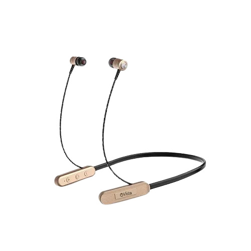 Neckband Headphone - Wireless Connectivity, Noise Isolation 60dB, 8-Inch Cable | Flip Design, Call Control for Mobile, Laptop & Tablet, Rose Pink & Black