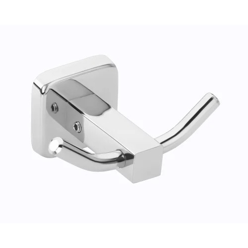 Chrome Wall-Mounted Robe Hook - Stainless Steel Glossy Finish Silver Color | Durable Design Ideal for Bathroom Use