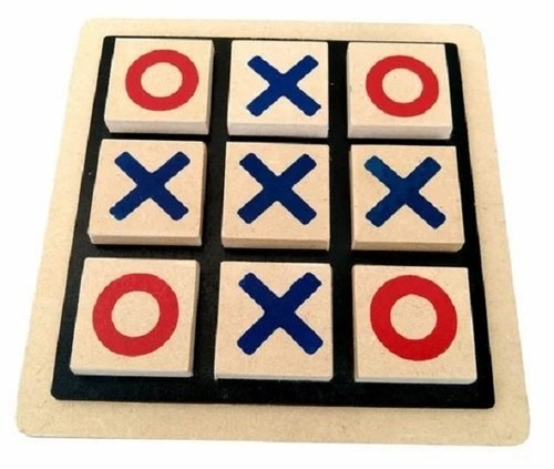 Wooden Tic Tac Toe Game - Mango Wood, Multicolor, Age Group: 4-6 Yrs | Educational Toy for Thinking Skills, Perfect for Play and Gifting