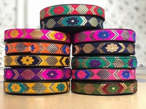 0.75 Inch Maharani Fancy Lace - Zari, 0.80 mm Size, All Colors | Designer Pattern, Customizable, Good Quality, 10 Piece Packaging