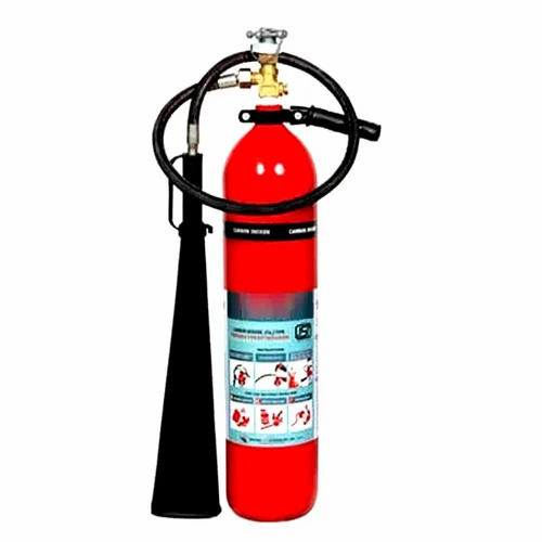 Co2 Fire Extinguisher - Durable Metal, 2 kg, Red Color | Fine Finished, Very Good Quality, Class A/B Fire Rating, Operating Temperature -20°C to +55°C, 2-5 Meter Discharge Range, 1 Year Warranty