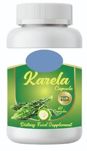 Herbal Karela Capsules - Medicine Grade Herbal Supplement for Personal Use | Cool And Dry Storage, Dosage As Per Prescription, Easy-To-Swallow Capsules