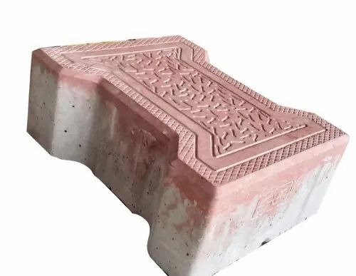 Interlocking Dumble Tile - Cement, 80mm Thickness, Glossy Red Finish | Acid-Resistant, Firebrick, Heat Insulation, Wear-Resistant, Standard Size, Exterior Use