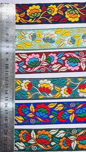 Repair Fancy Lace - Zari, 33 mm Width, 2 Inch Size, Golden Color | Printed Design, Customized Pattern, Good Quality, Fancy Lace