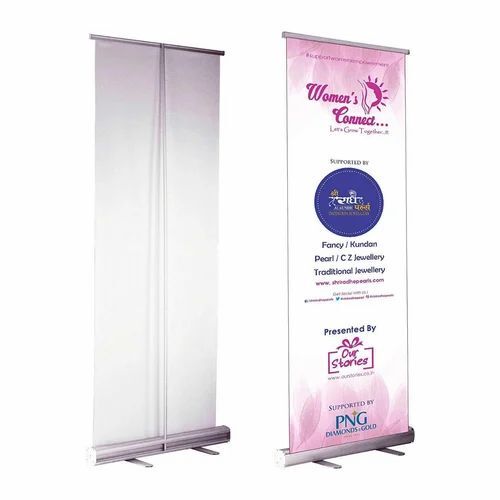 Roll Banner - Aluminium 3x6 Size White Color | Customizable for Versatile Promotional Use