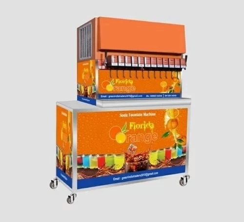 Soft Drink Vending Machine - Stainless Steel, Orange Color | Automatic Operation, Easy To Install, 220 Voltage