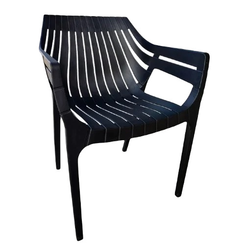 Supreme Black Plastic Chair - 18 Inches, Modern Design | Durable, Comfortable, Easy to Clean