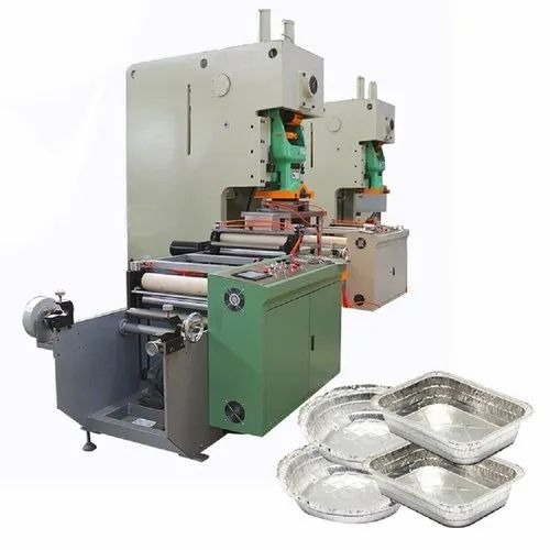 Aluminium Foil Container Making Machine - 140pcs/min Production Capacity, Electric Power Source, Grey Color, Color Coated Finish | Warranty Included, Three Phase Operation