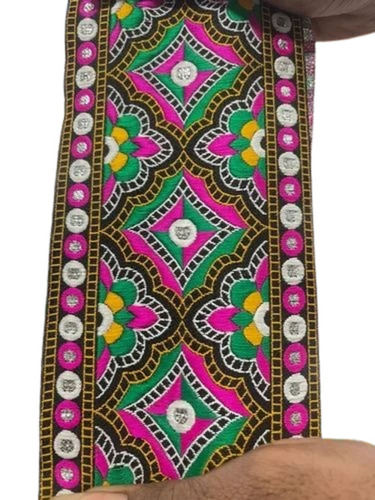 Designer Fancy Lace - Multi Color Embroidery, Customizable Printed Pattern, Good Quality Standard Size Laces
