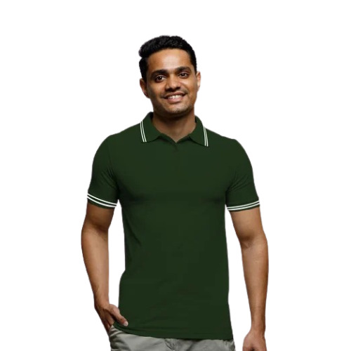 Half Sleeve Double Tipping Polo Shirt - Cotton Fabric Regular Fit Green Color | Casual Wear for Men Available in Sizes S to XXXL