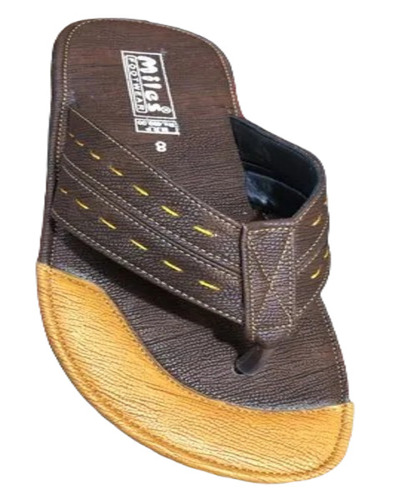 Gents PU Slippers - Lightweight PU Upper Material, Size 8-10, Brown Color | Durable, Comfortable, Attractive Design, Fine Finishing, Perfect for Summer Flip Flop Style