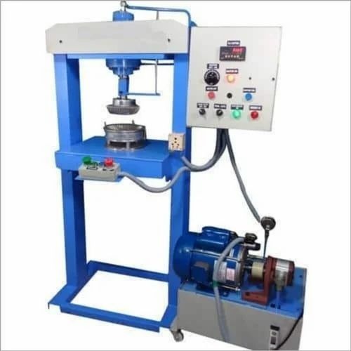 Hydraulic Paper Plate Machine - Mild Steel, 1 HP Single Phase | Automatic, Blue, Standard Cutting Size