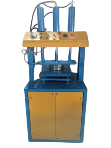 Hydraulic Single Die Paper Plate Making Machine - MS Material, 1800 Plates/Day Capacity | Automatic Grade, Standard Cutting Size, Blue Color