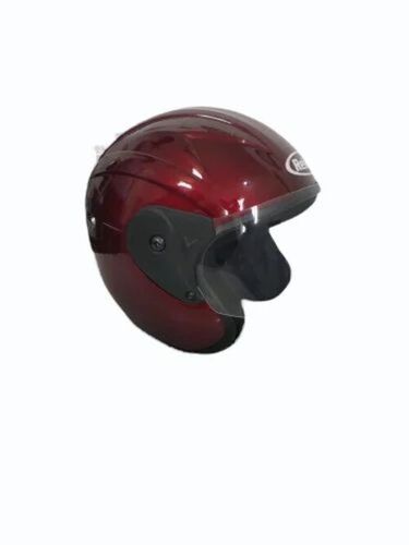 Open Face Helmet - Polycarbonate Material, Customized Size, Red Color | Durable & Fine Finished Motorcycle Gear with 1 Year Warranty