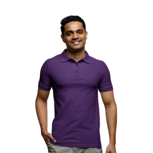 Cotton Polo T-Shirt - XXXL Size, Stylish Purple Color | Short Sleeves, Soft and Breathable Fabric