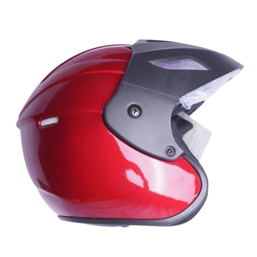 Red Open Face Motorcycle Helmet - Fiberglass, XL Size, Durable Design | Very Good Quality, Fine Finished, Ideal for Bike Riding
