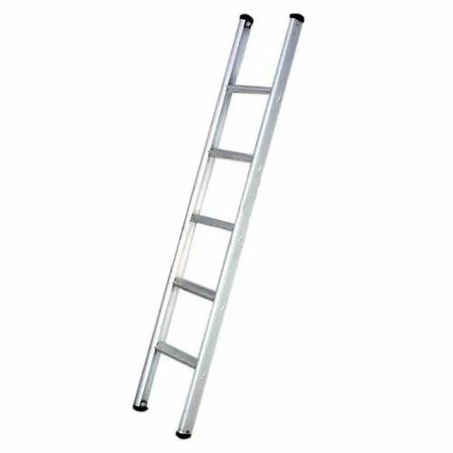 Single Aluminum Ladder - 8 Steps, 10kg Weight | Slip Resistant and Durable, Wall Supported Industrial Design