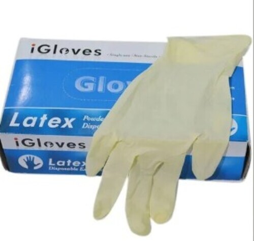 Surgical Disposable Gloves - Latex, Full Fingered, White | Medical Grade, Pack of 100 Pieces