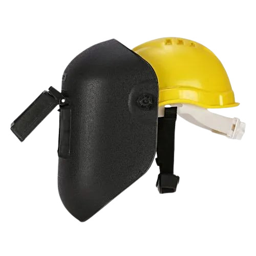 Welding Safety Helmet - Metal & Plastic, 9x17 Inch | Black & Yellow Full Face Design, Durable, Fine Finished Quality