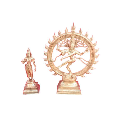 Shiva Statue - 24 Inch Golden Color Coated Brass Carved Design | Durable Metal Religious Art for Home and Temple Worship