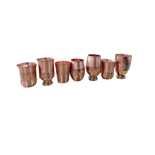 Copper Glass - Round Shape, Plain Pattern | Pure Copper, Antioxidant Properties, Antimicrobial, Easy to Clean, Dishwasher Safe, Stylish Design, Improved Digestion, Better Hydration, Environmentally Friendly