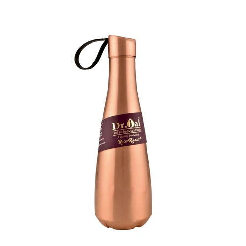 Copper Water Bottle - Round Shape, Screw Cap | Antioxidant Properties, Improved Digestion, Better Hydration, Antimicrobial, Stylish Design, Easy to Clean, Environmentally Friendly, Strong and Long-Lasting