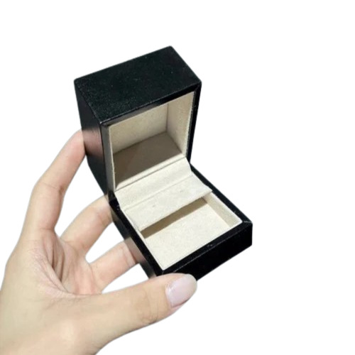 Wooden Jewellery Box - 4x4x2 Inches, Black Suede Earring Packaging Solution
