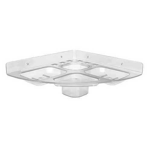 Glass Corner Shelf - Triangle Shape, Glossy Finish, Transparent Color | Wall Mounted Design For Bathroom Essentials