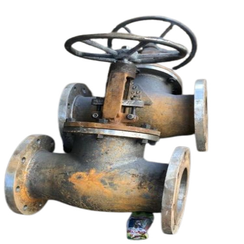 Industrial Globe Valve - Cast Steel, 6 Inch Flange Connection, 300 Degree Power, Standard Design, Silver Finish