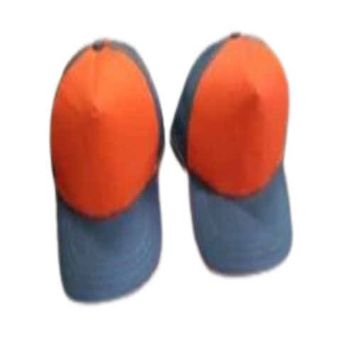 Mens Promotional Caps - Polyester, Hand Wash, Orange and Blue | Plain Pattern, Male Gender
