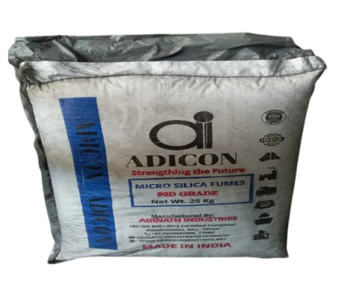 Micro Silica Powder - 25 kg, 90-95% Purity, 45 Microns Size, Gray Color | Chemical Grade, Powdered Form