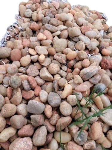 Natural Pebbles - Matte Brown Oval Pebble Stone 40 kg Bags for Water Filtration and Garden Decoration