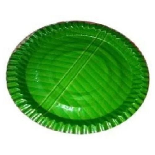 Paper Plate - Round Shape, Green Printed Design | Disposable, Lightweight Event and Party Supplies