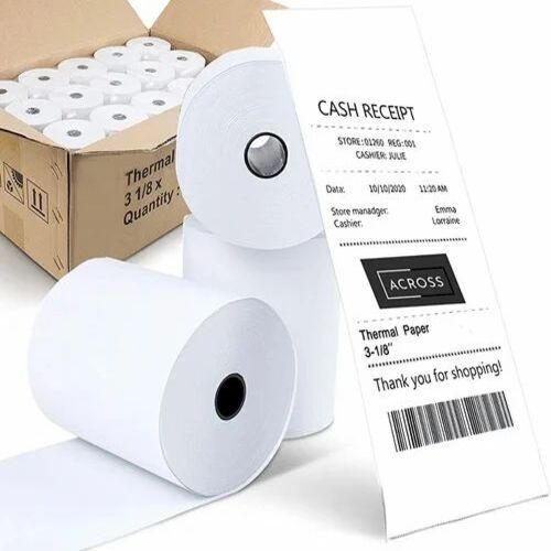 POS Paper Roll - Plain White Roll for Billing Purposes | Durable and High-Quality POS Paper