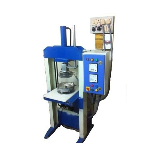 Semi Automatic Disposable Paper Plate Making Machine - Mild Steel, 220V, White and Blue | Fast Production, Auto Operation, Precise Control, Durable Build, Low Maintenance