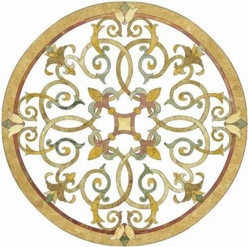 White Marble Inlay Table Top - Indoor Use, Multiple Sizes Available | High Quality Floral Design, Customized Color and Material, Elegant Dining and Coffee Table