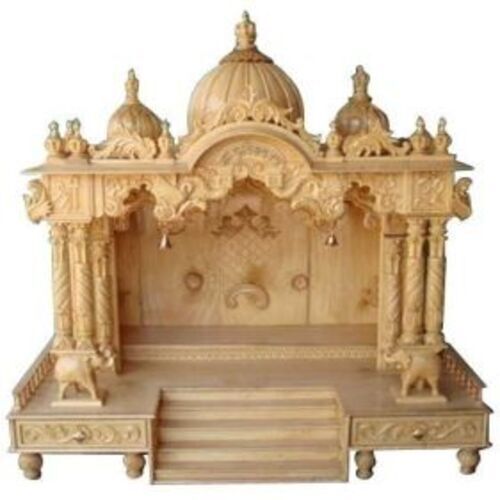 Antique Wooden Temple - Customizable Size, Brown Color | Ideal For House, Offices, And Shops