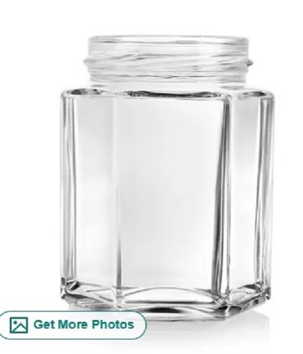 250ml Hexagonal Glass Jar - Plain Glass, Transparent Color | Crack Resistant, Quality Tested, Value For Money