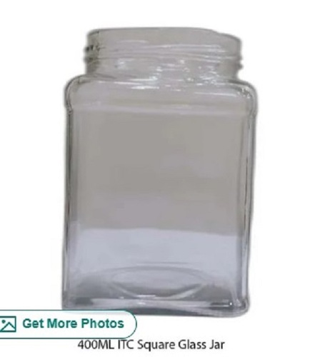 400ml ITC Square Glass Jar - Transparent Glass, 400ml Size | Light Weight, Industrial Use for Beverage, Timely Delivery, Quality Tested